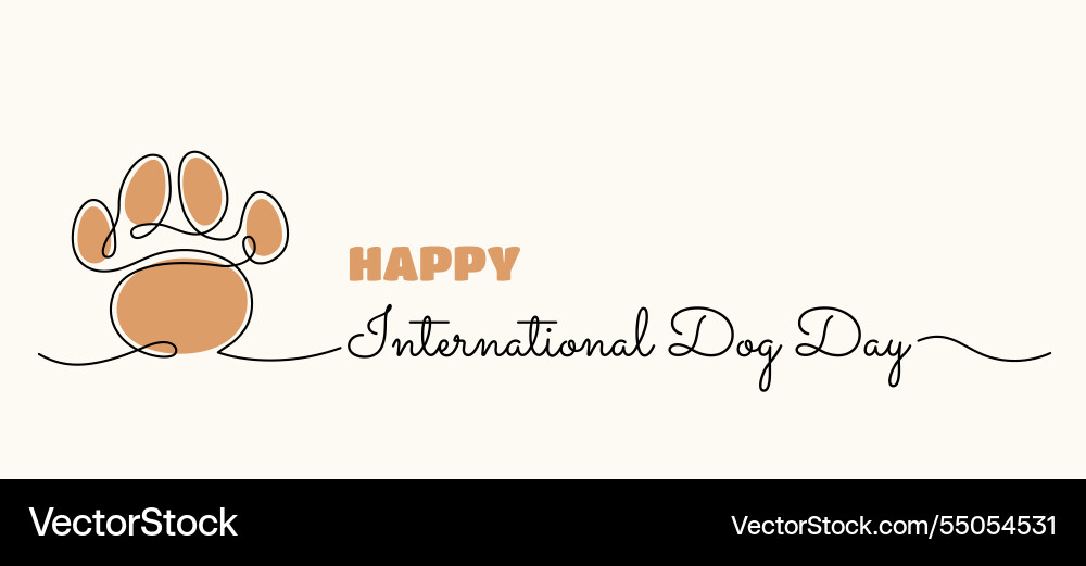 Dog day minimal banner template with one line Dog day minimal banner template with one line Vector Image