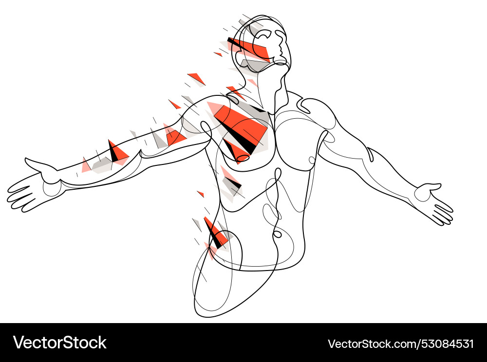 Man with spread hands showing pose of freedom Man with spread hands showing pose of freedom vector image