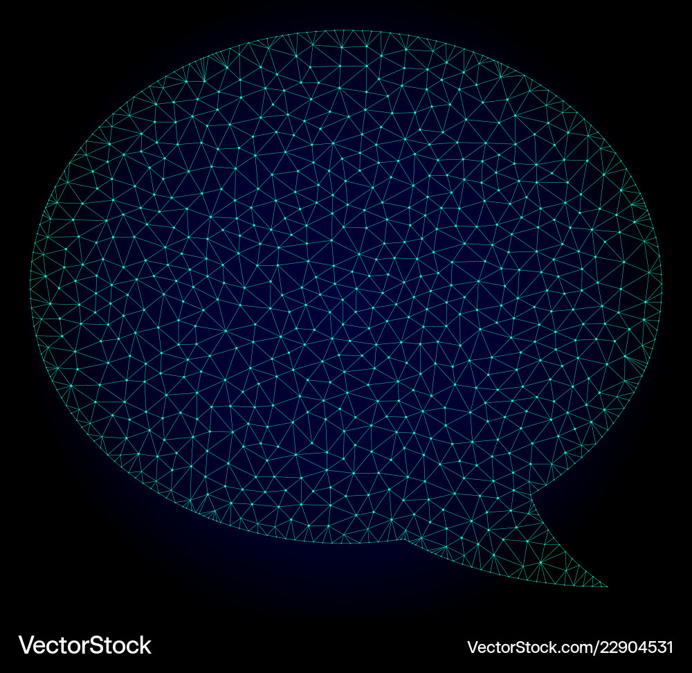 Message cloud polygonal frame mesh Message cloud polygonal frame mesh vector image