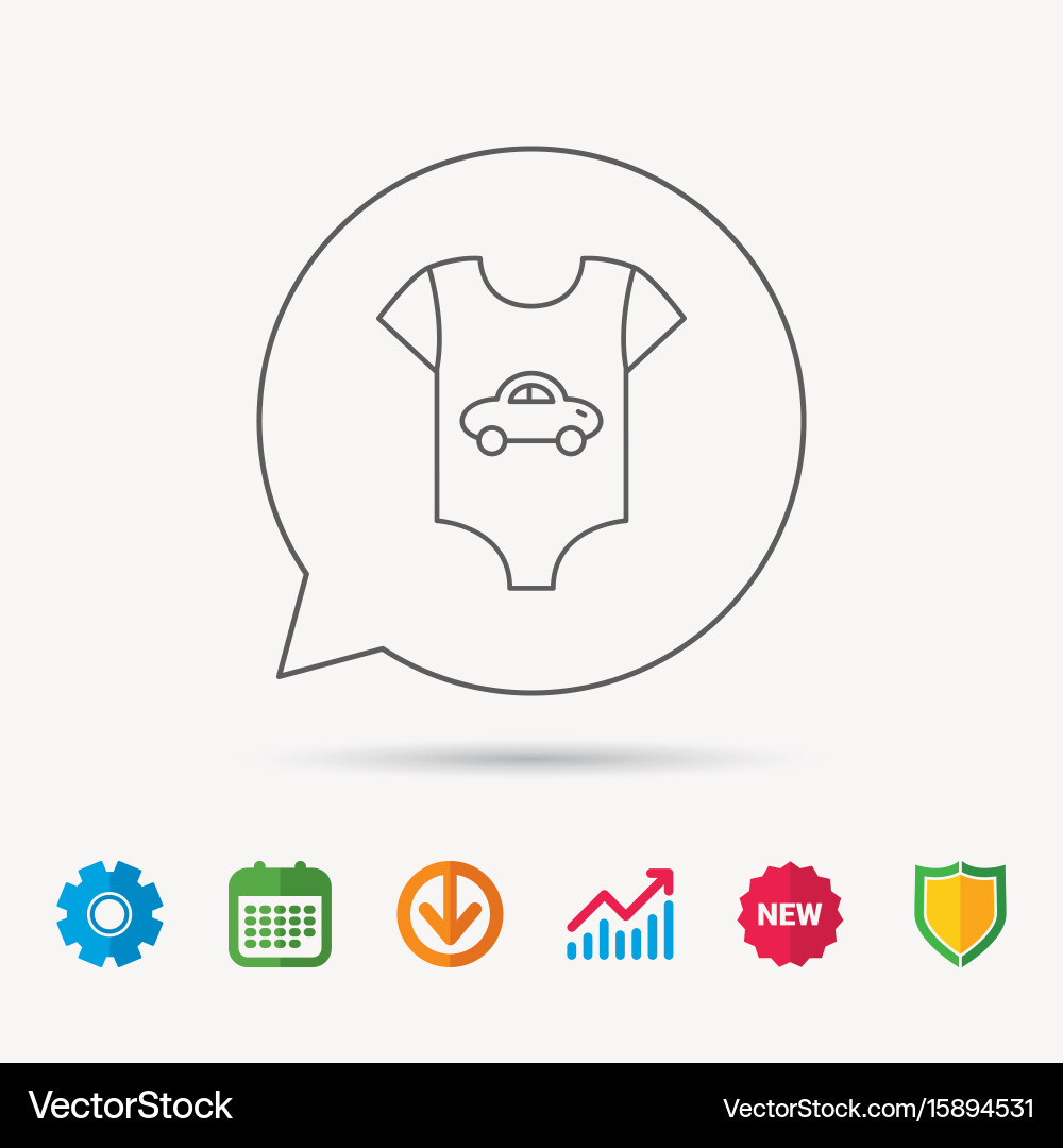 Newborn clothes icon baby shirt wear sign vector image