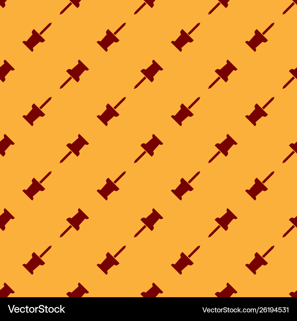 Red push pin icon isolated seamless pattern Red push pin icon isolated seamless pattern vector image
