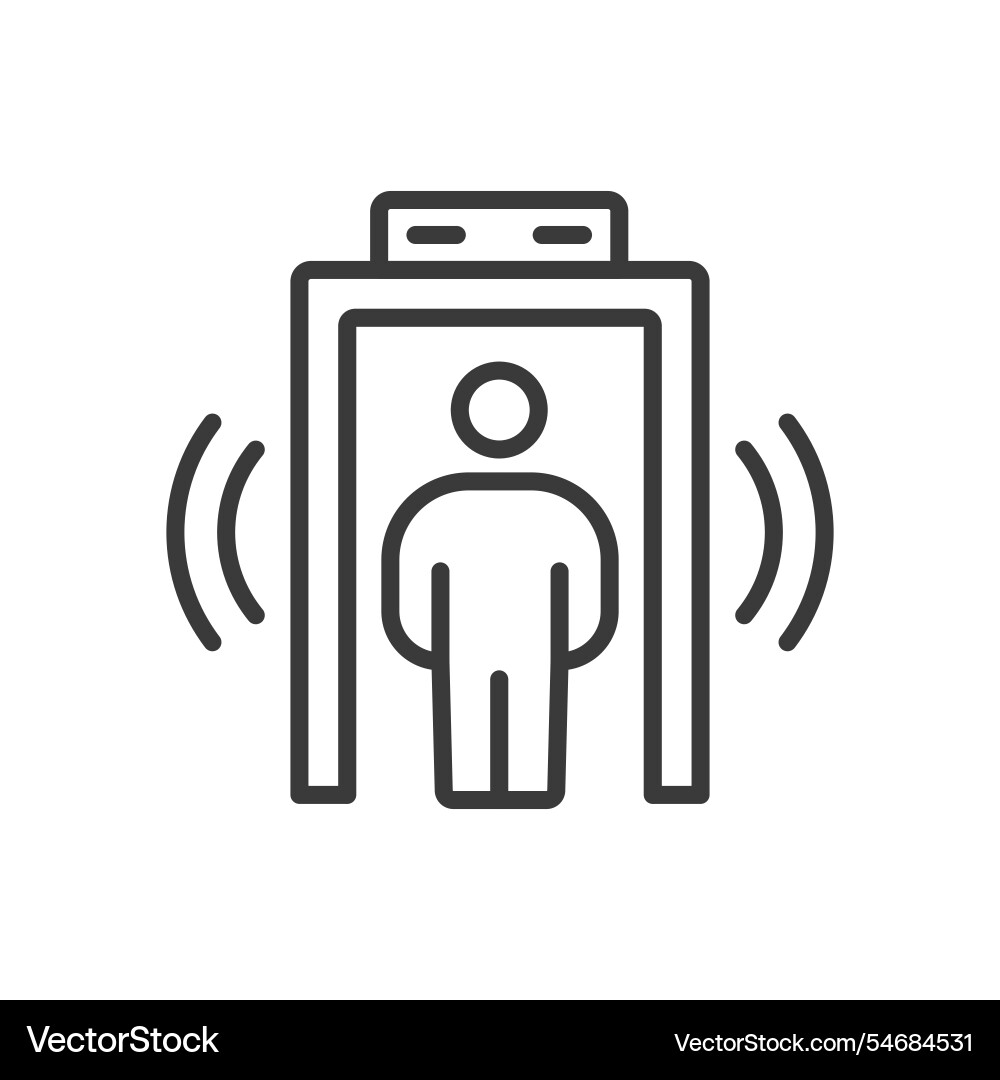 Security control gate icon in line design Security control gate icon in line design vector image