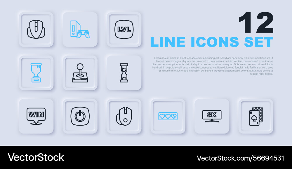 Set line computer monitor playing cards joystick Set line computer monitor playing cards joystick vector image