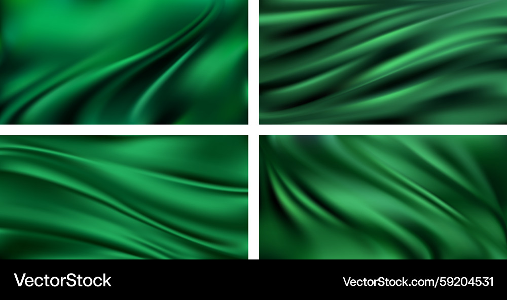 Silky fabric cloth green drape Royalty Free Vector Image