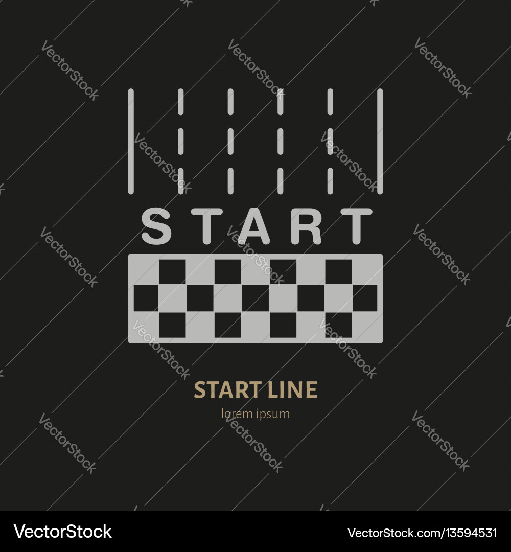 Start line linear icon speed automobile vector image