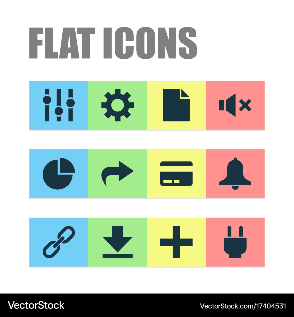 User icons set collection of pie chart chain vector image