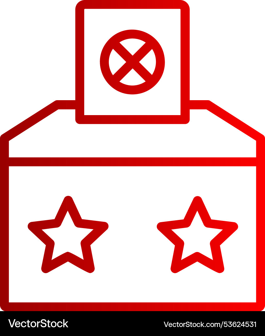 Voting box line gradient icon Vector Image