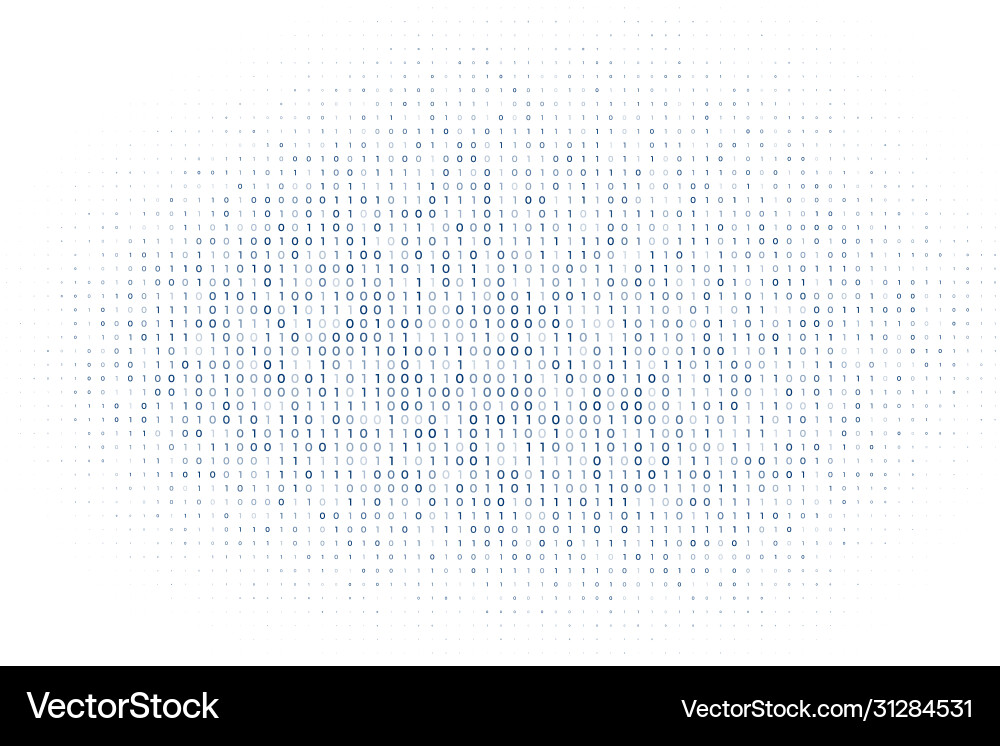 White digital matrix binary code numbers White digital matrix binary code numbers vector image