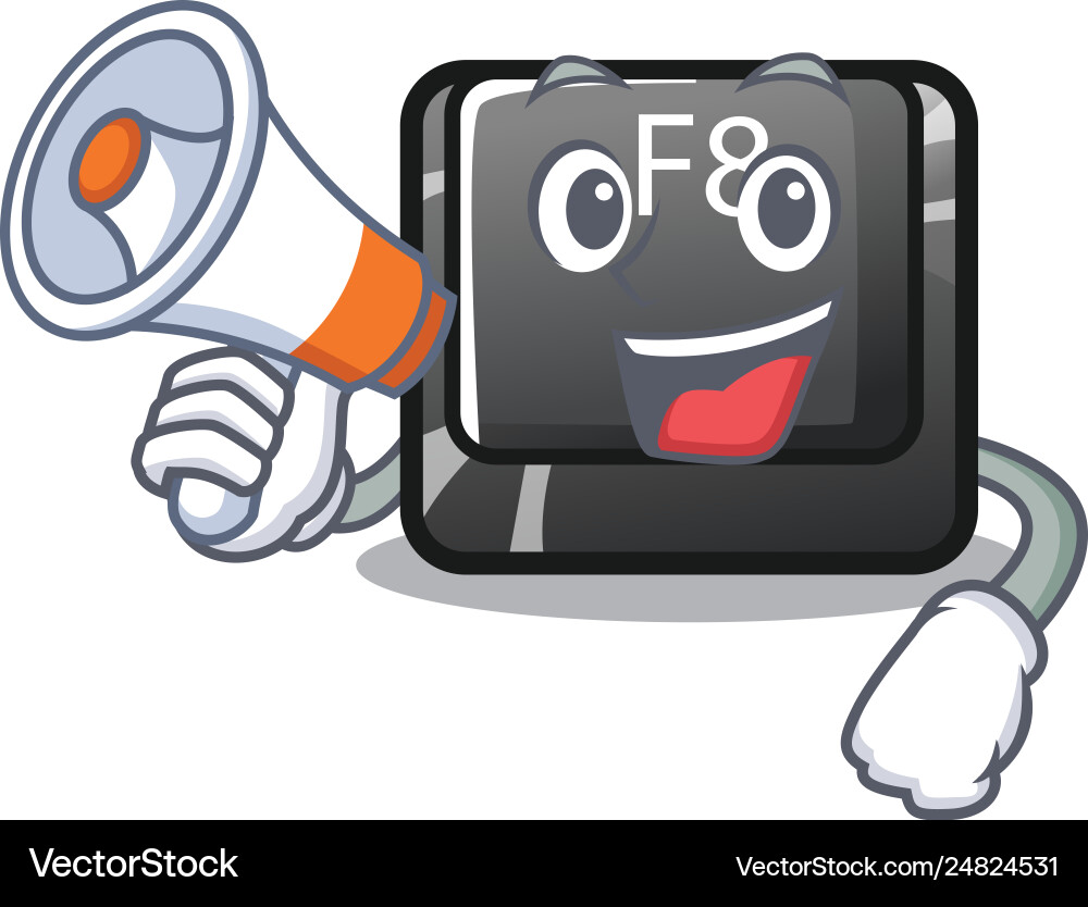 With megaphone button f8 in shape character With megaphone button f8 in shape character vector image