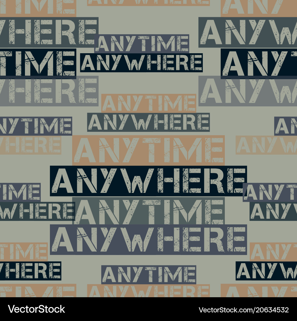 Anytime anywhere pattern Vector Image