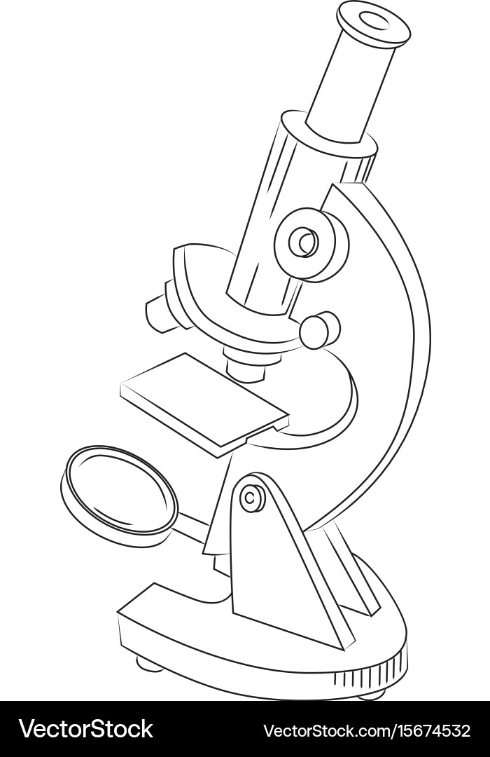 Cartoon Microscope Sketch Vector Image