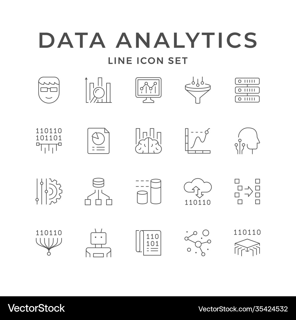 Data Analytics Icons - Set vector image