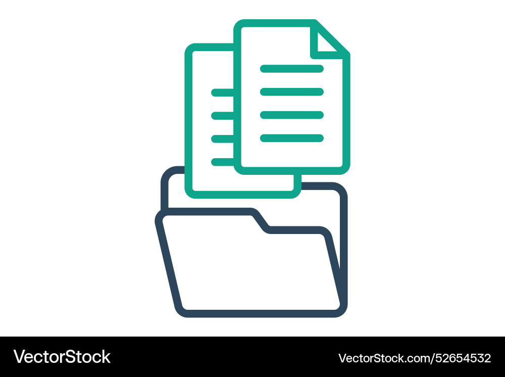 Data collection icon folder with paper Data collection icon folder with paper vector image