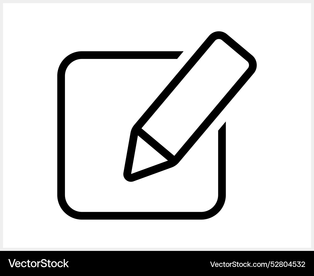 Document with pencil icon isolated school symbol Vector Image