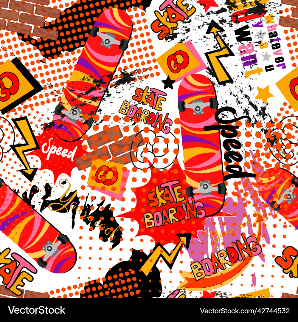 Dynamic Skateboarding Pattern vector image