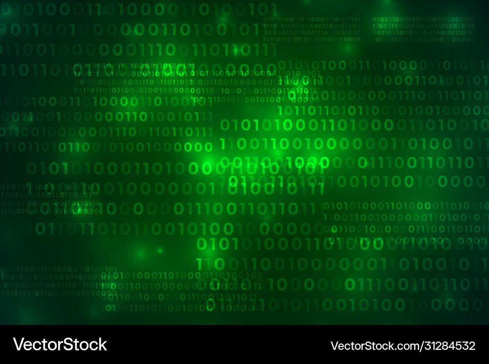 Green Binary Code Technology Background vector image