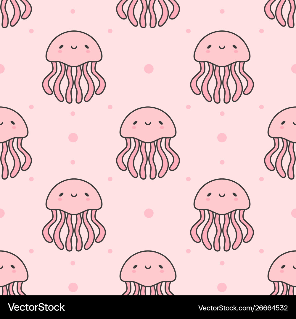 Jellyfish seamless pattern background Jellyfish seamless pattern background vector image