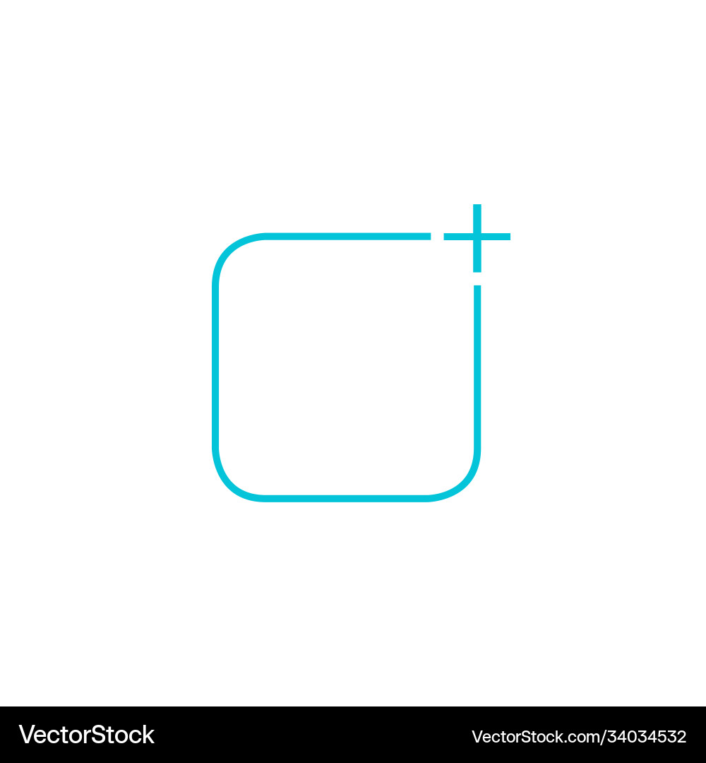 Modern ui app button add in square sign icon Vector Image