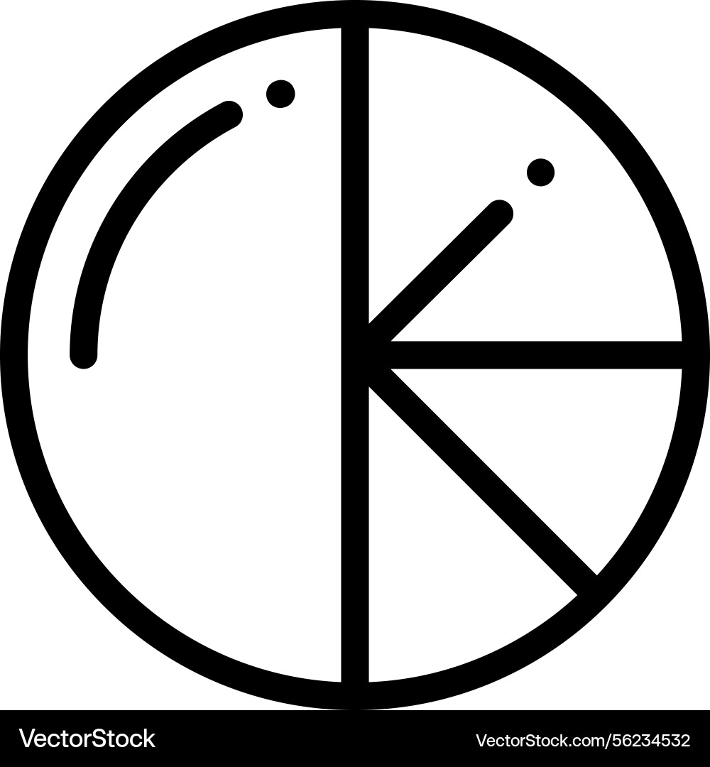 Pie chart icon thin linear style design isolated Pie chart icon thin linear style design isolated vector image