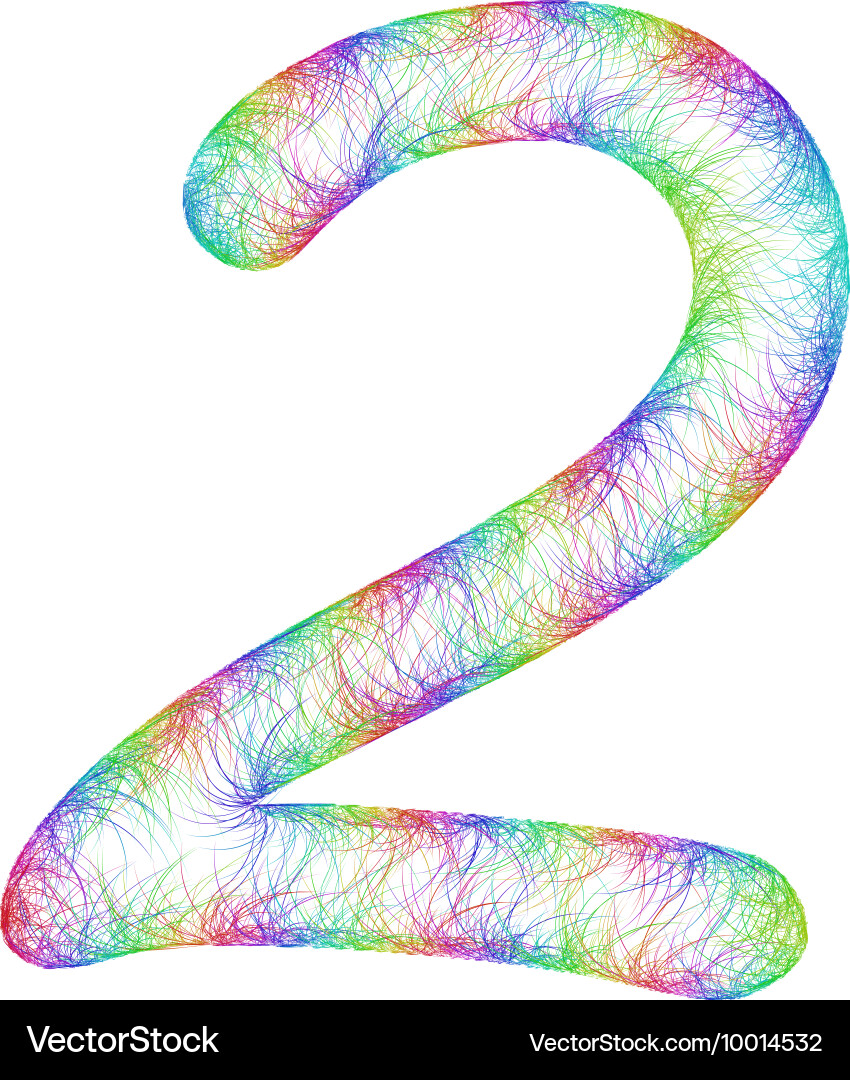 Rainbow sketch font design vector image