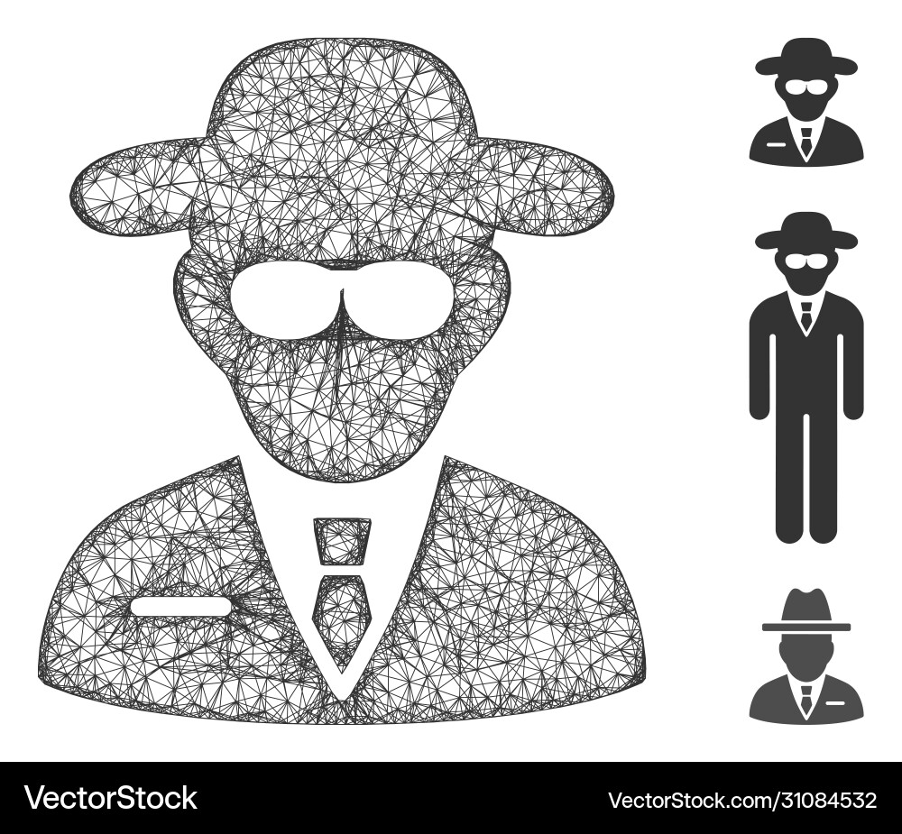 Secure agent polygonal web mesh Secure agent polygonal web mesh vector image