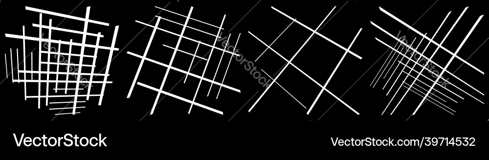 Set pf 3d spatial grids meshes interlace vector image
