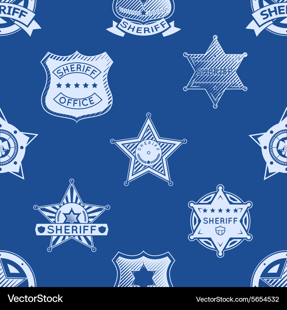 Sheriff Badge Pattern Vector Image
