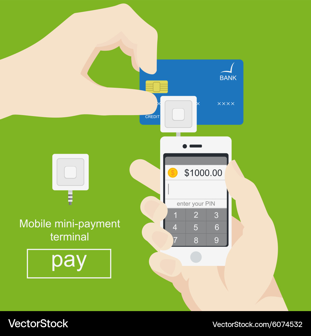 Smartphone with processing of mobile payments from vector image