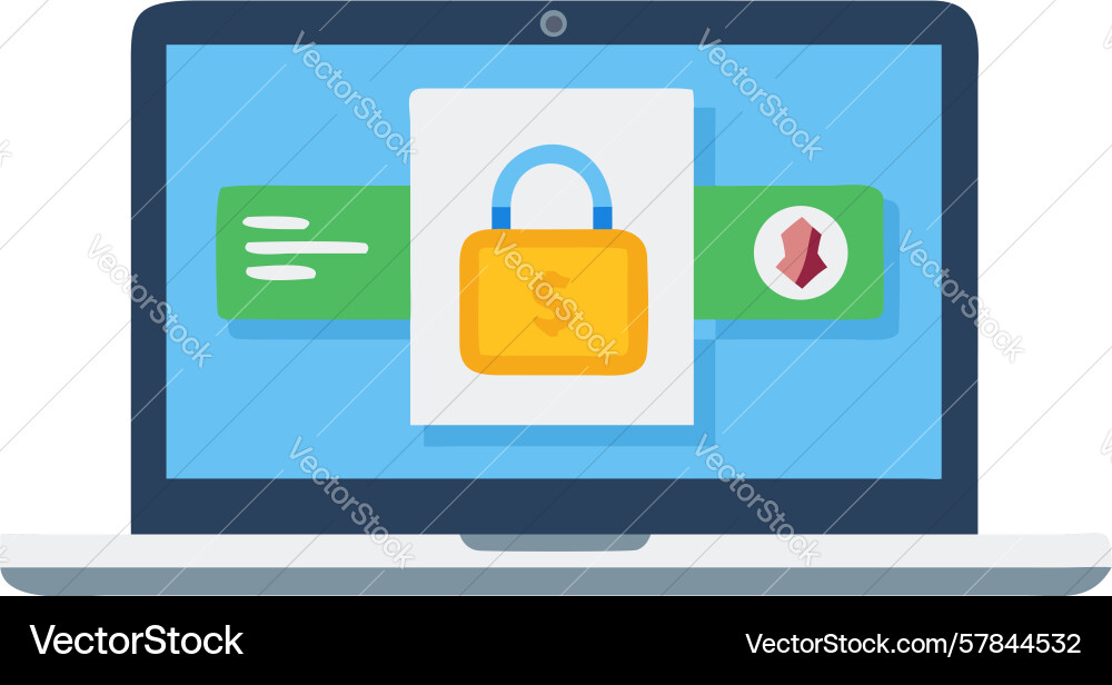 System security check on laptop screen design Vector Image
