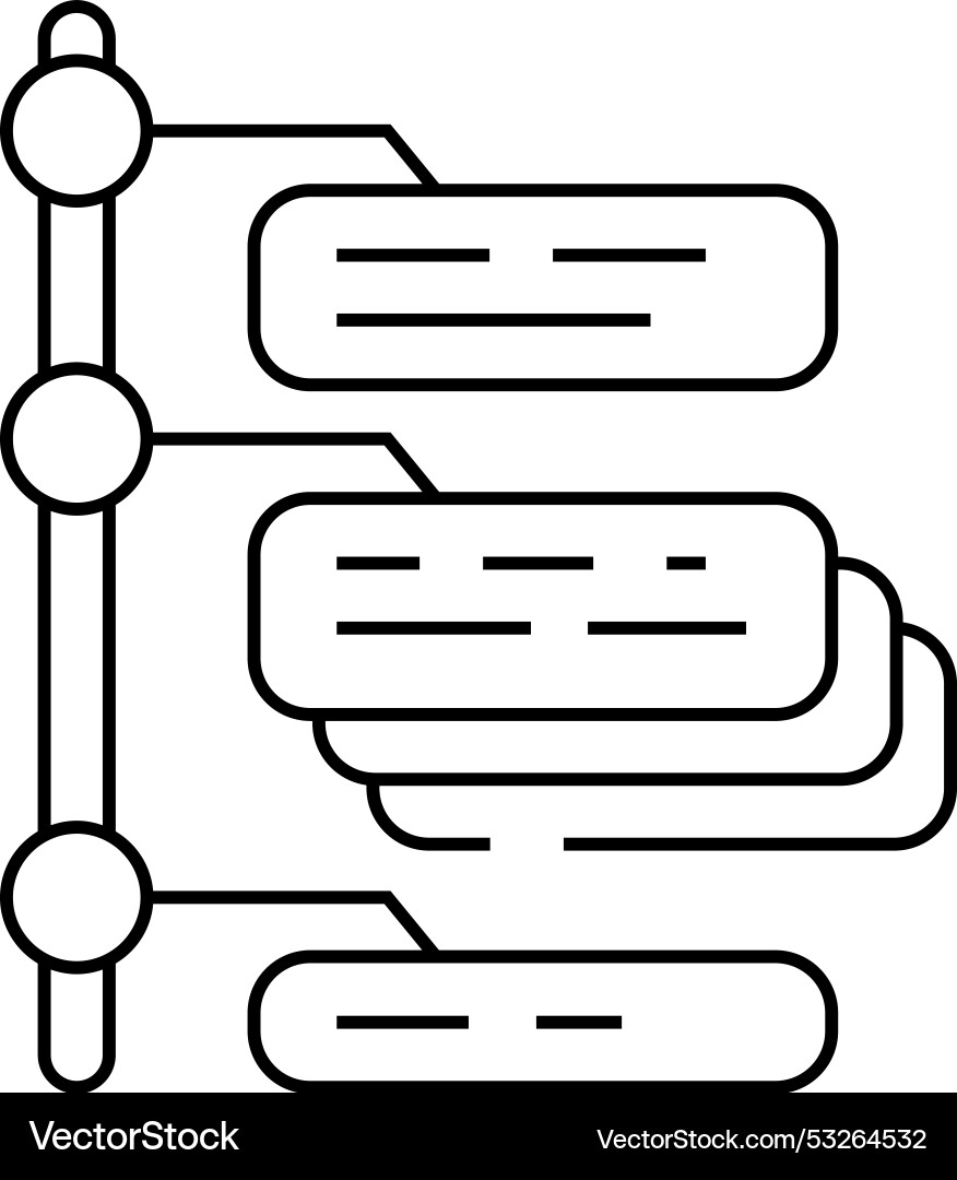 Task batching time management line icon vector image