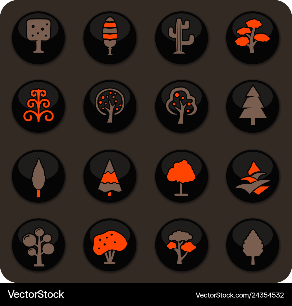 Tree icons set Tree icons set Vector Image