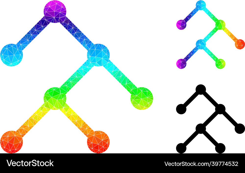 Triangle filled binary structure icon Vector Image
