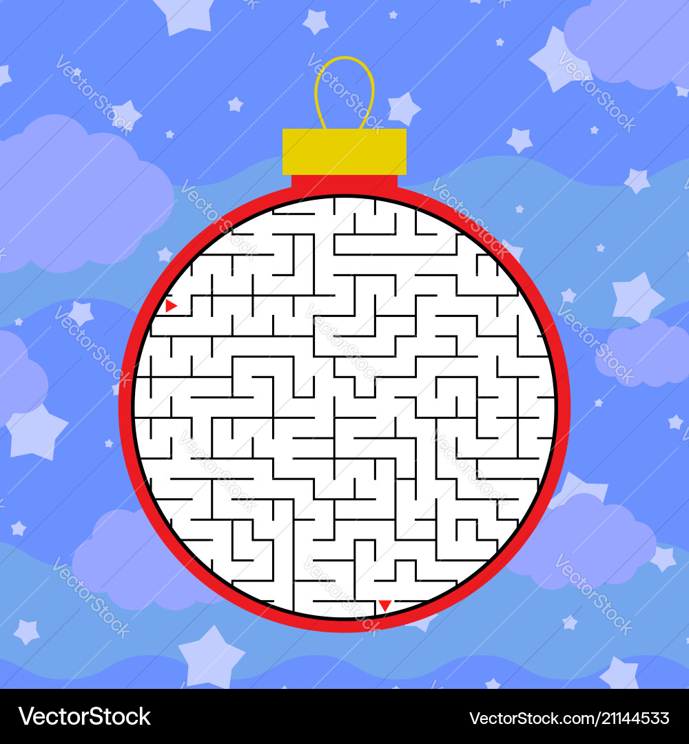 Abstract Maze Puzzle - Round Shape Vector Image