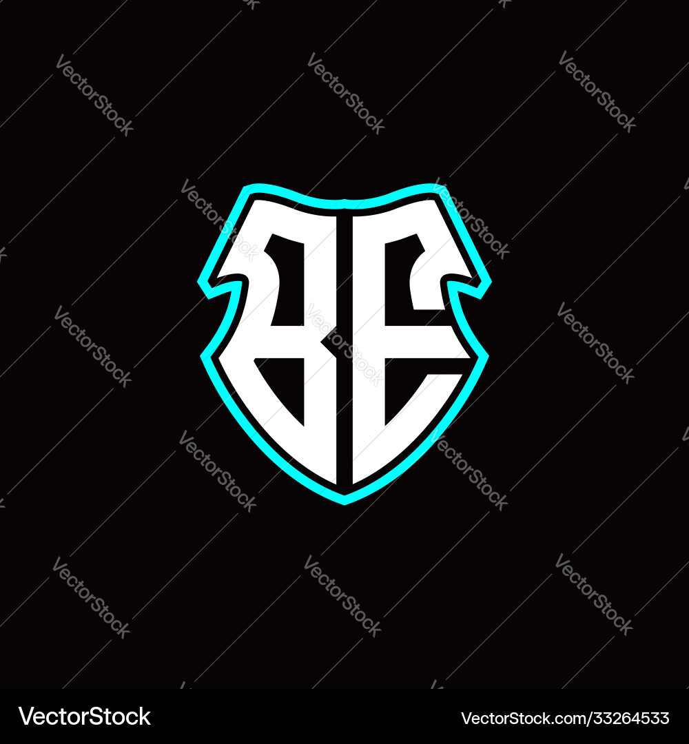 Be initial logo design with a shield shape Be initial logo design with a shield shape vector image