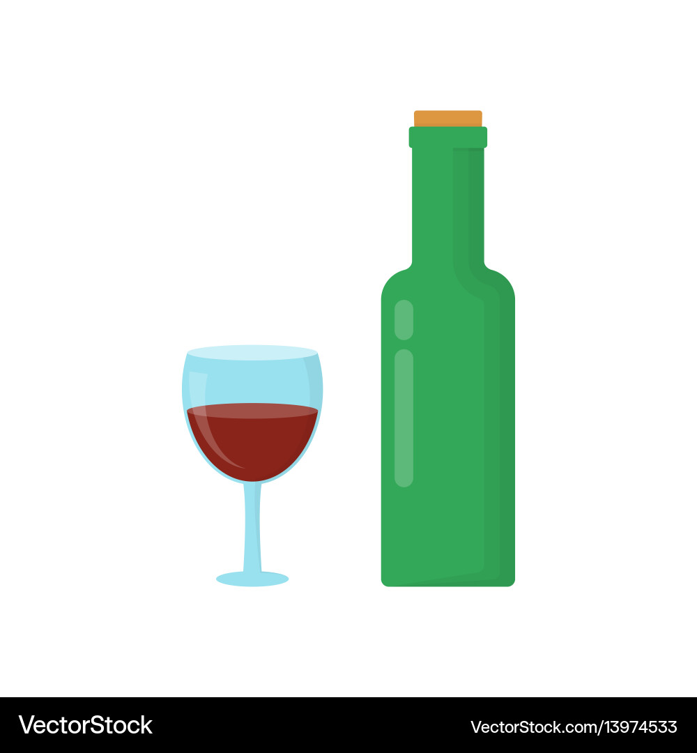 Bottle of wine with cork Vector Image