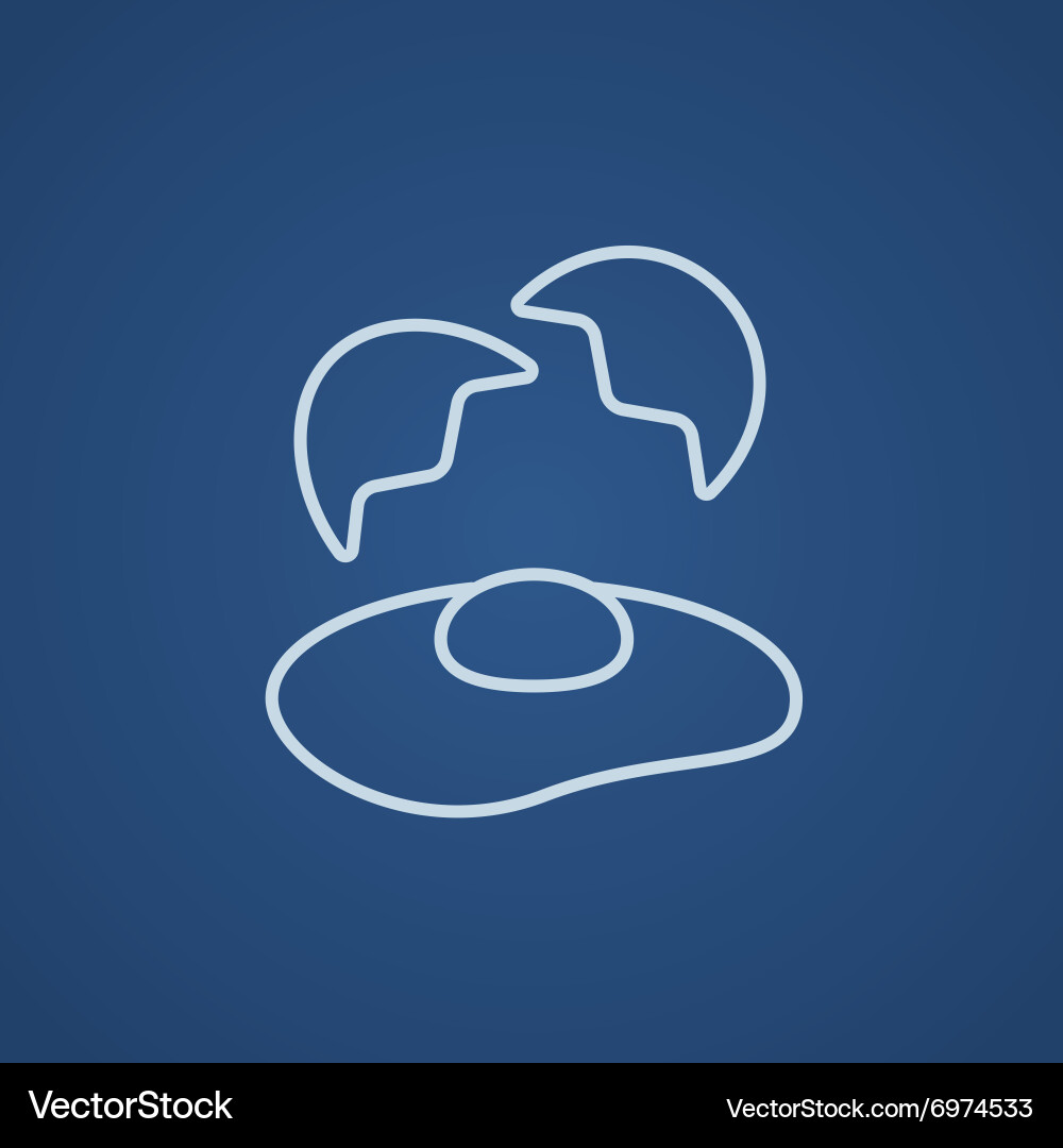 Broken egg and shells line icon Vector Image