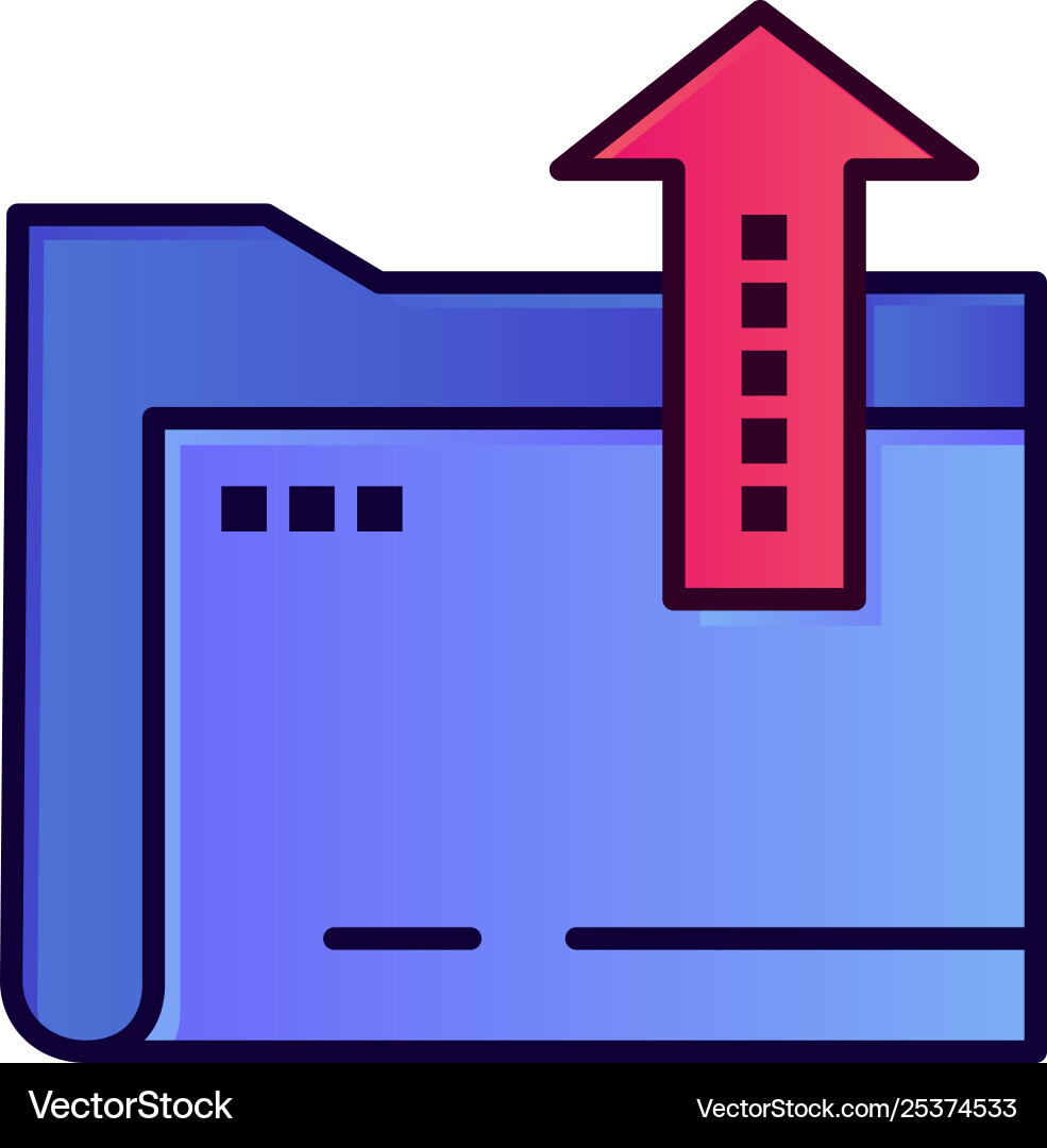 Folder document file storage flat color icon Folder document file storage flat color icon vector image