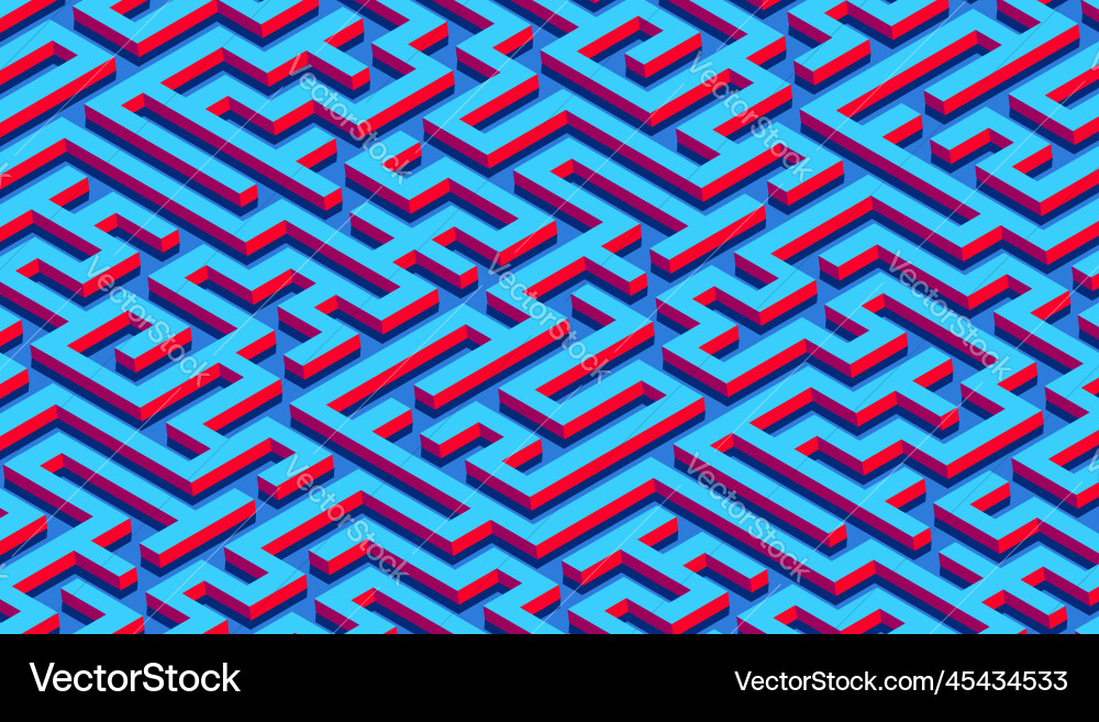 Isometric Maze Pattern vector image