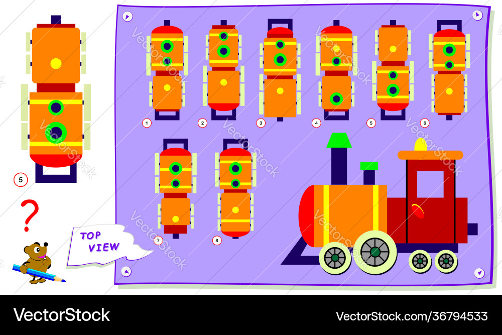 Logic puzzle game for kids need to find correct Logic puzzle game for kids need to find correct vector image
