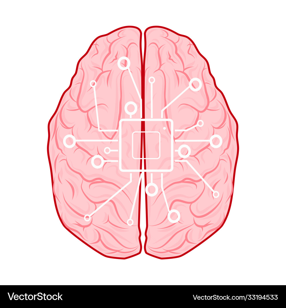 Processor icons and brains for websites use your Processor icons and brains for websites use your vector image