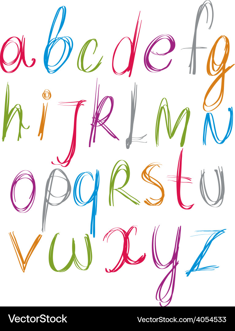 Script handwritten font alphabet letters Vector Image