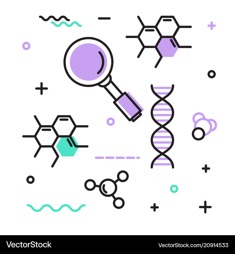 Set of icons on the theme science Set of icons on the theme science vector image