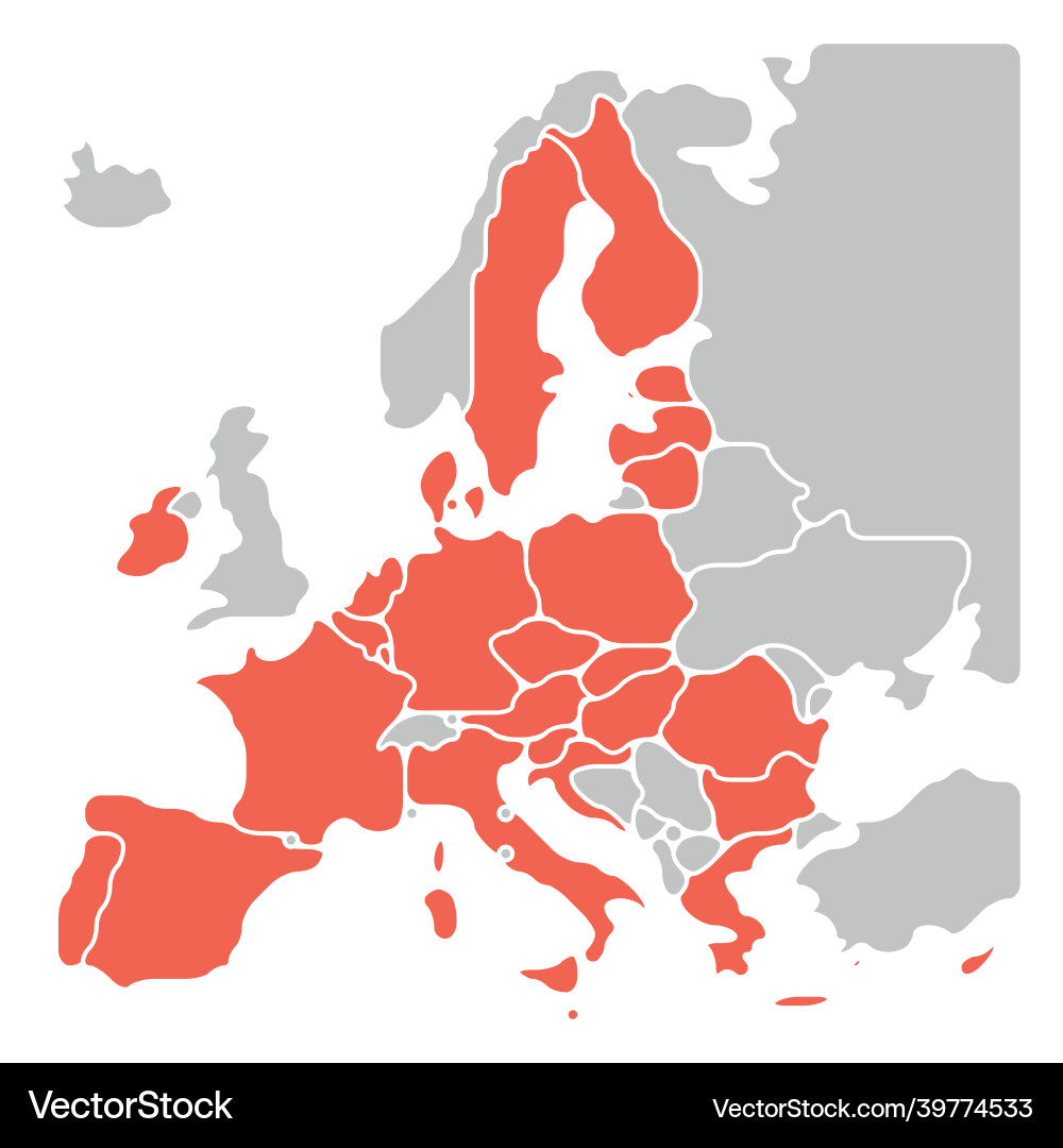Simplified smooth map of eu Simplified smooth map of eu vector image
