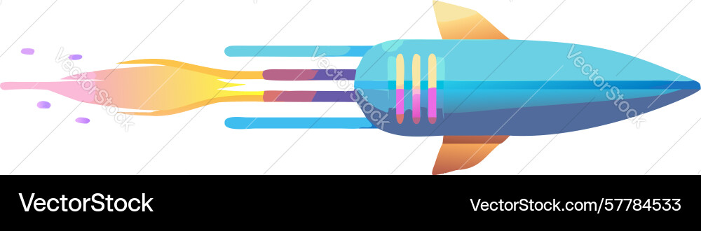Speed lines rocket design generative ai vector image