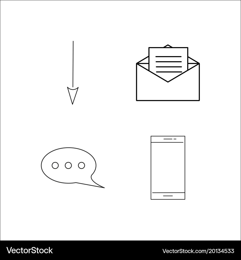 Web simple linear icon setsimple outline icons vector image