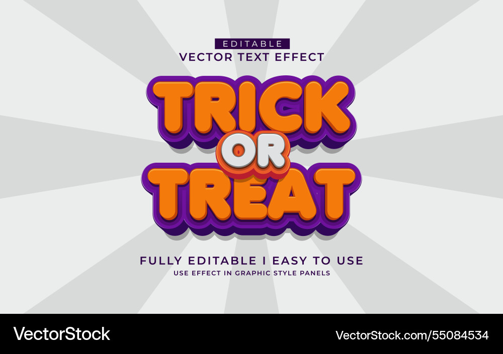 3d editable text effect typography style template vector image