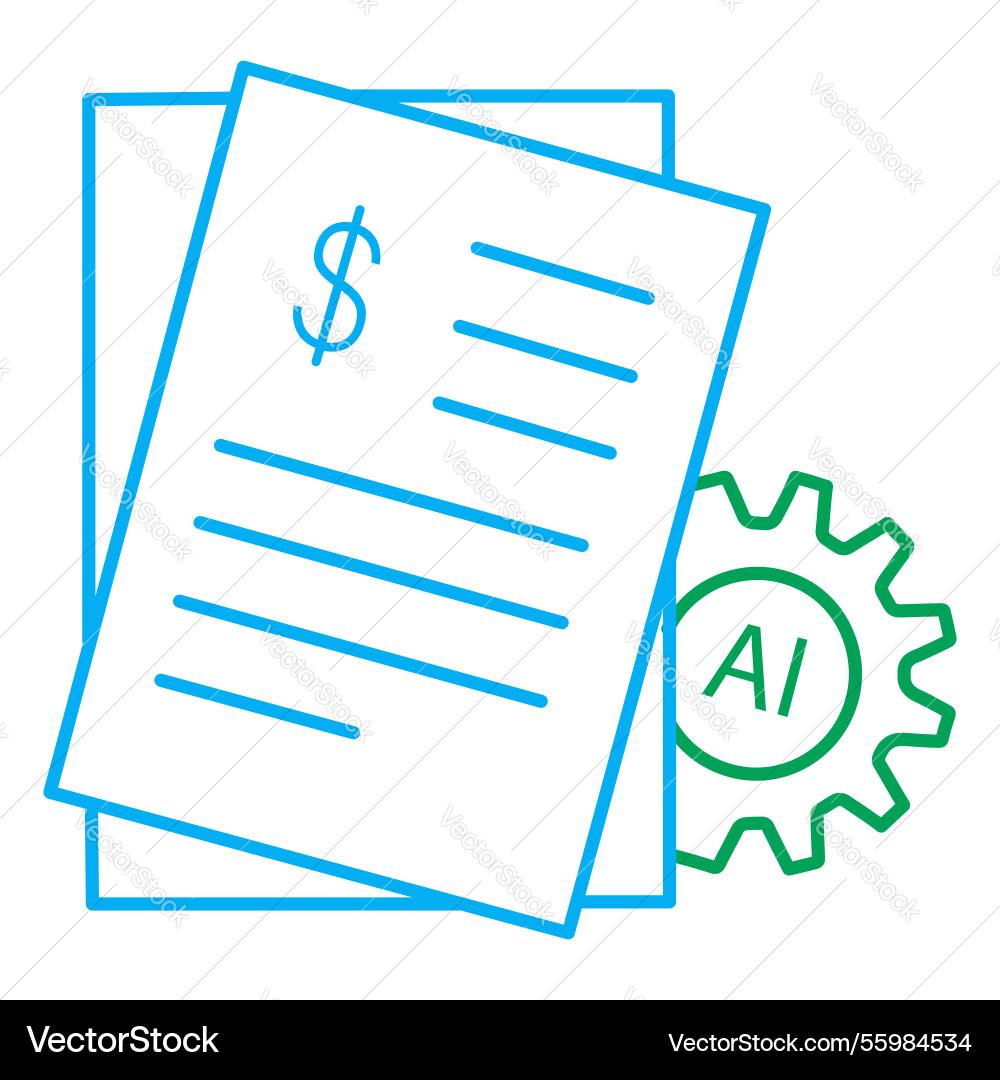 Ai billing and invoicing automation icon design vector image