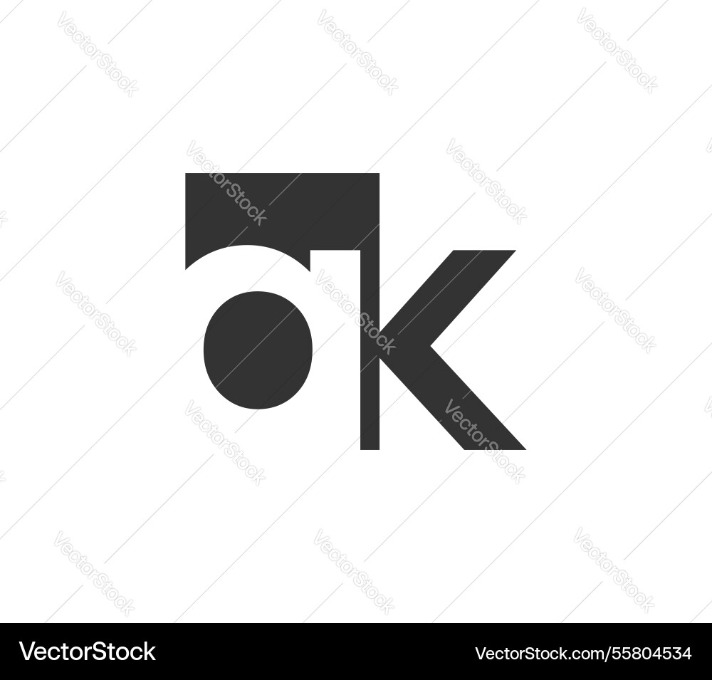 Ak creative geometric initial based modern vector image