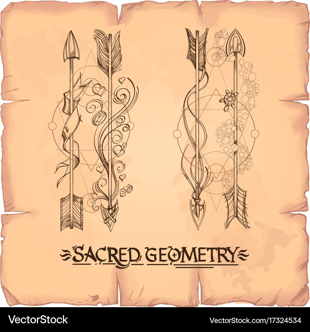 Arrows a set of elements in the style boho vector image