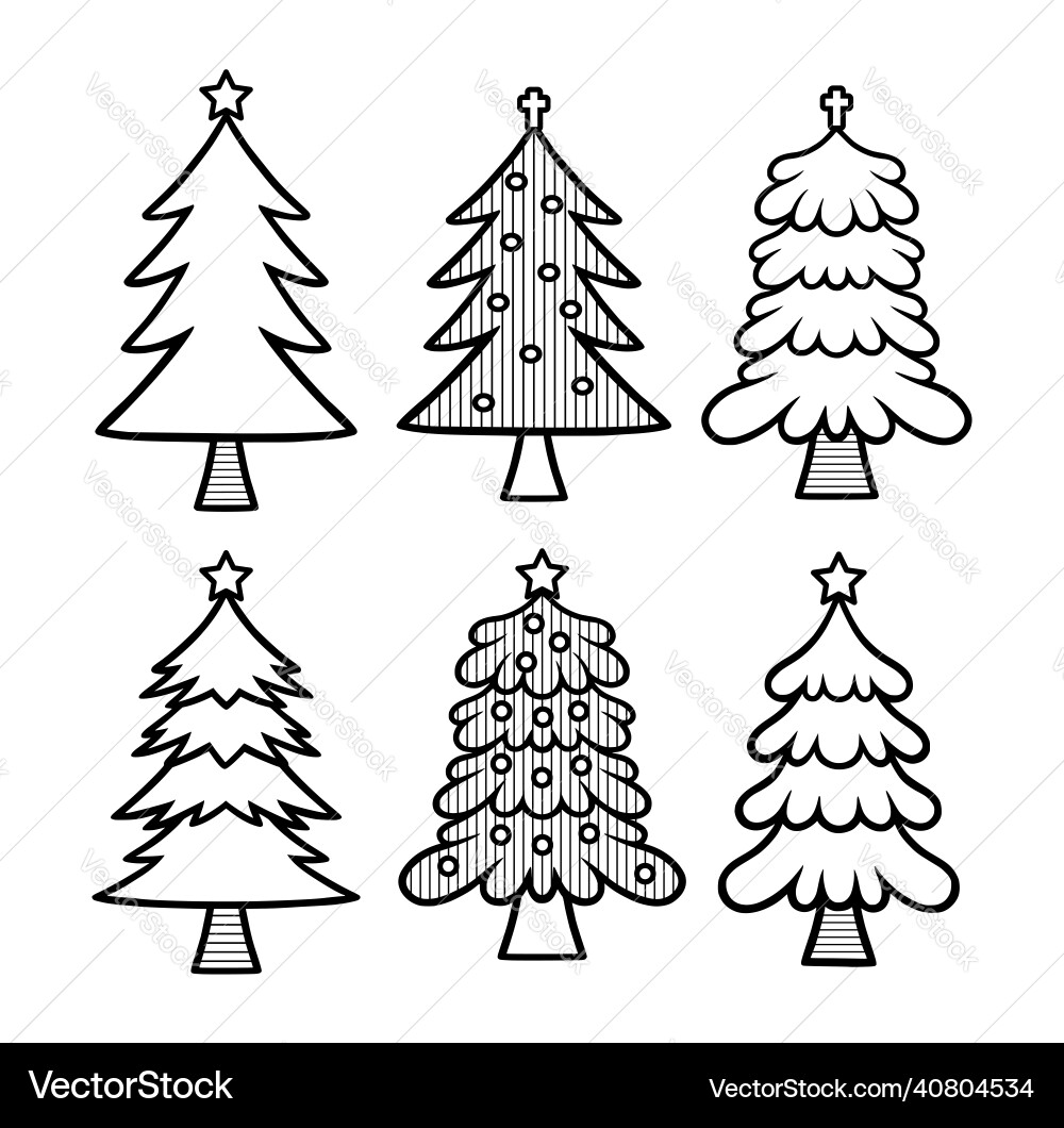 Christmas trees pack Christmas trees pack vector image